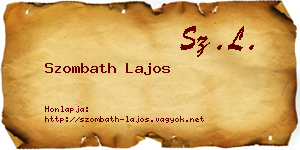 Szombath Lajos névjegykártya